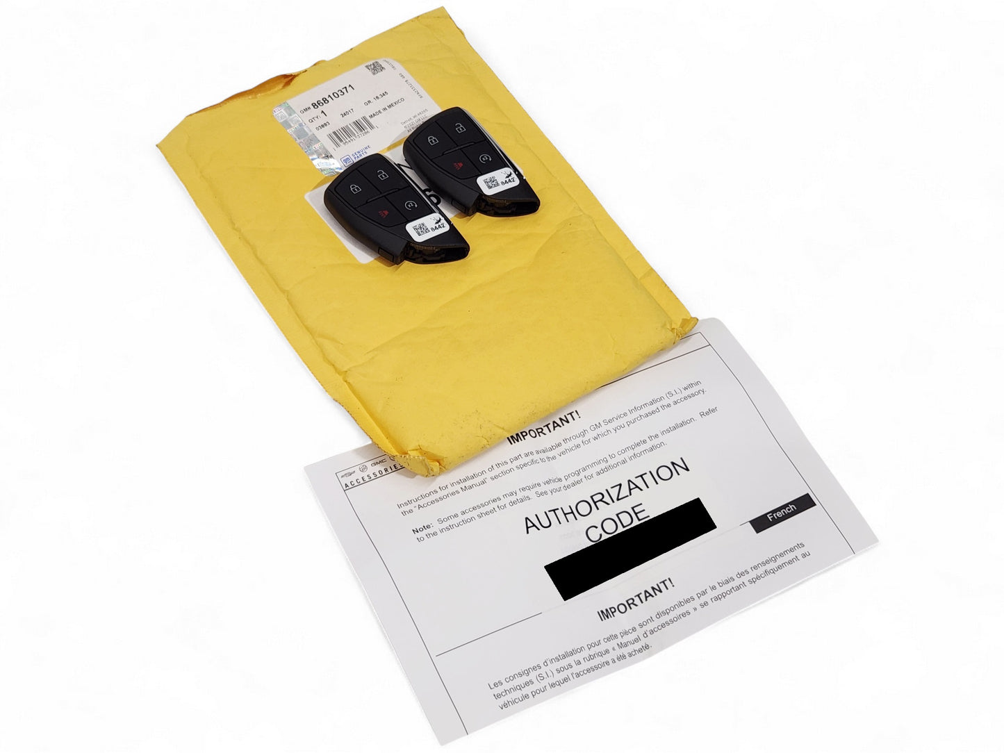 2022-2025 Chevy Silverado 1500-3500 Key Fobs Remote Starter Kit 86810371