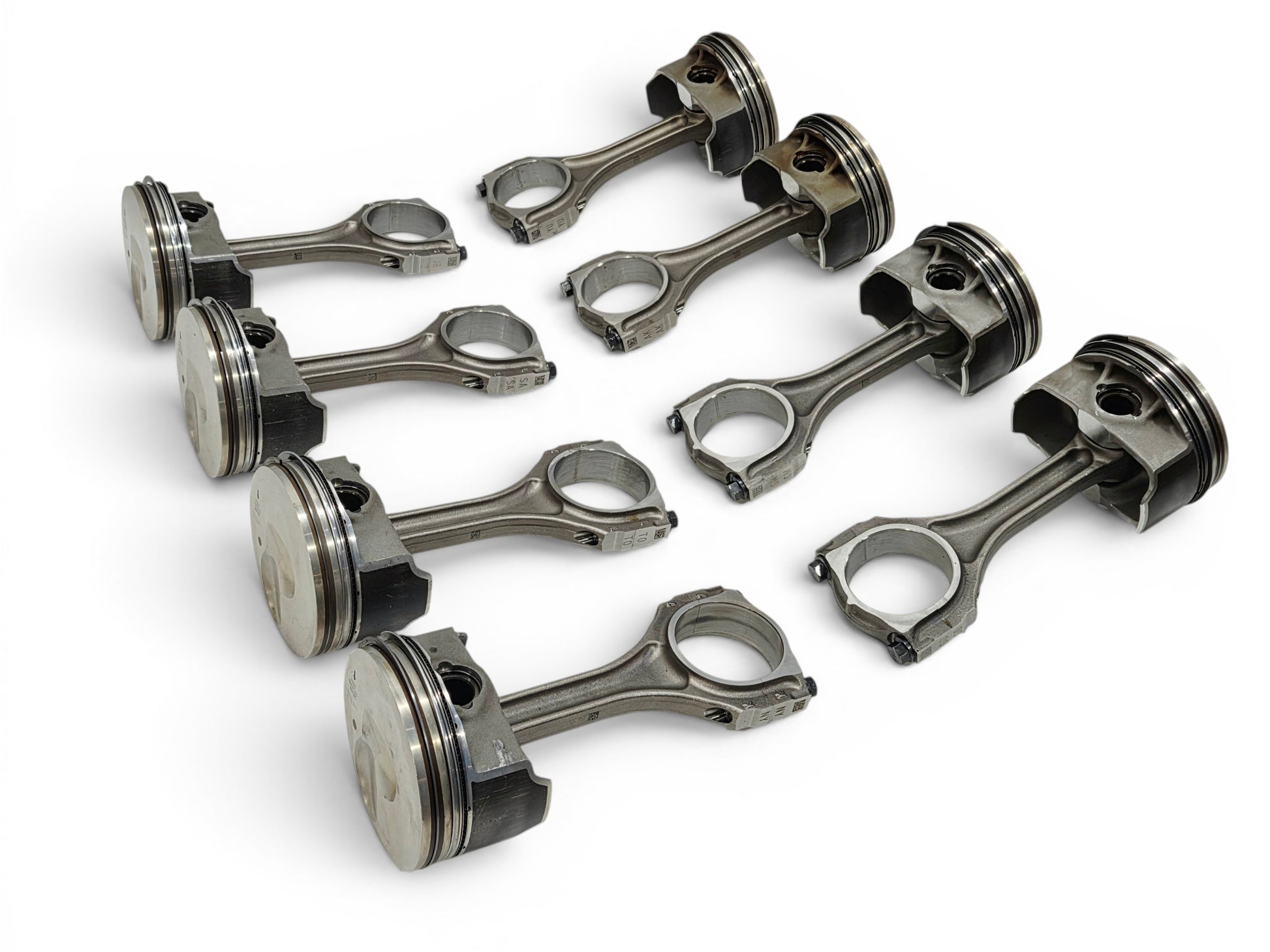 Send it Auto Parts OEM GM LT4 6.2L supercharged engine pistons and upgraded Pankl connecting rods set of eight.