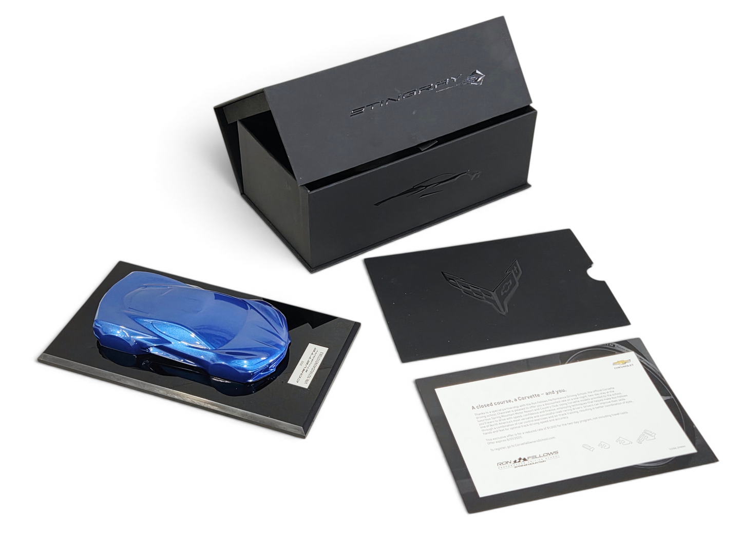 Send it Auto Parts 2022 Corvette C8 Elkhart Lake Blue 1:18 scale speedshape model with display base and box