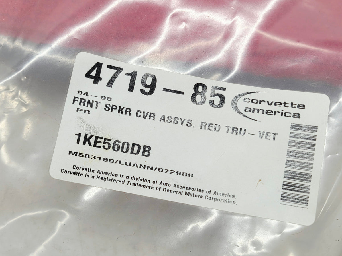 1994-1996 Corvette C4 Door Speaker Carpet Covers Assembly Red Tru-Vet Carpet