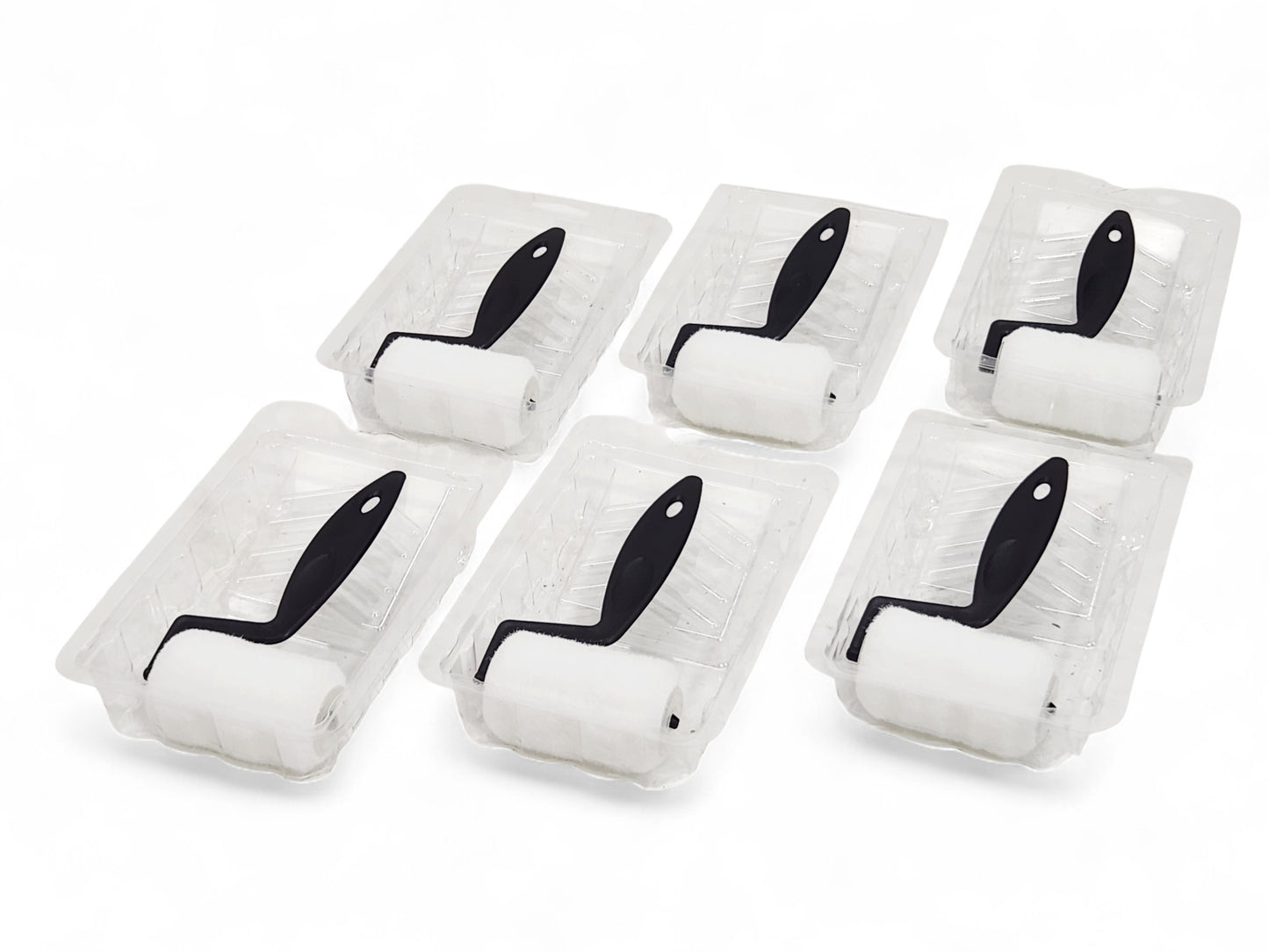 3 in. x 1/4 in nap Tiny Trim Shed Resistant White Woven Mini Paint Roller Kit - 6 Kits