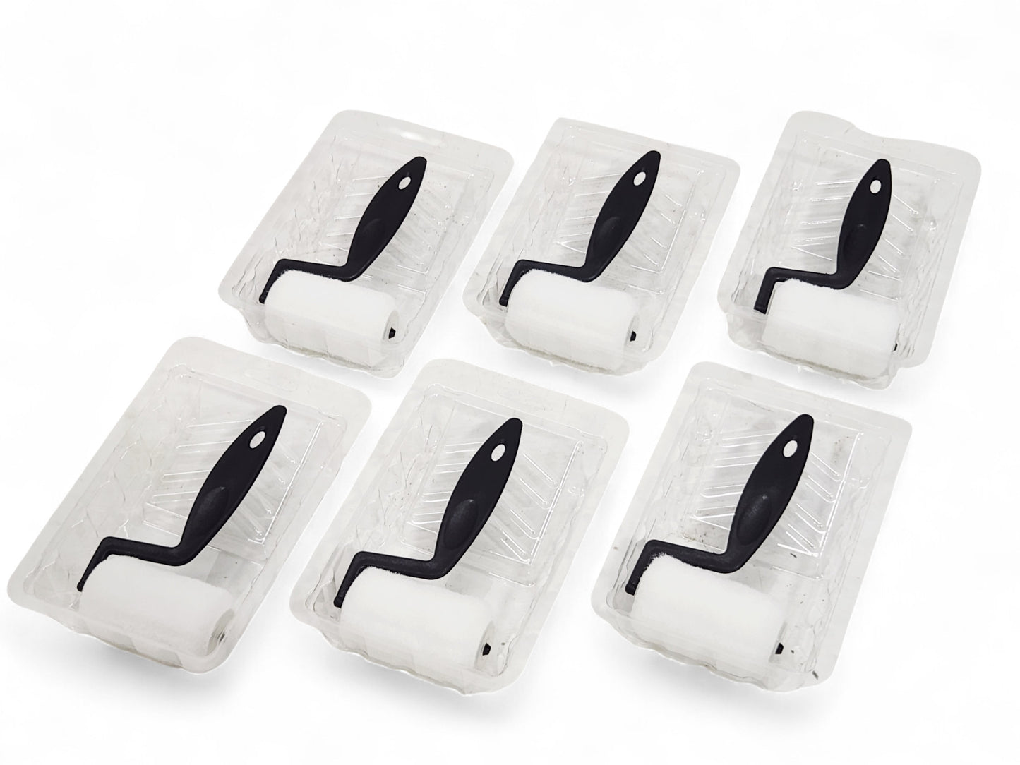 3 in. x 1/4 in nap Tiny Trim Shed Resistant White Woven Mini Paint Roller Kit - 6 Kits