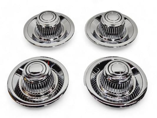 4x Vision Wheel Rim Center Hub Caps Derby Chrome Short 54.3mm H 231.8mm OD