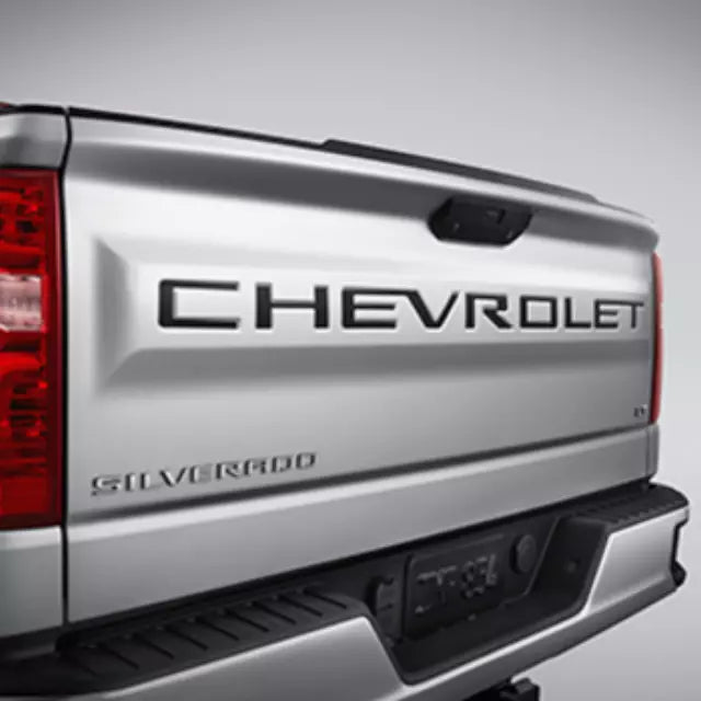 2019-2025 Chevy Silverado Black Tailgate Lettering Decal OEM GM 84370615