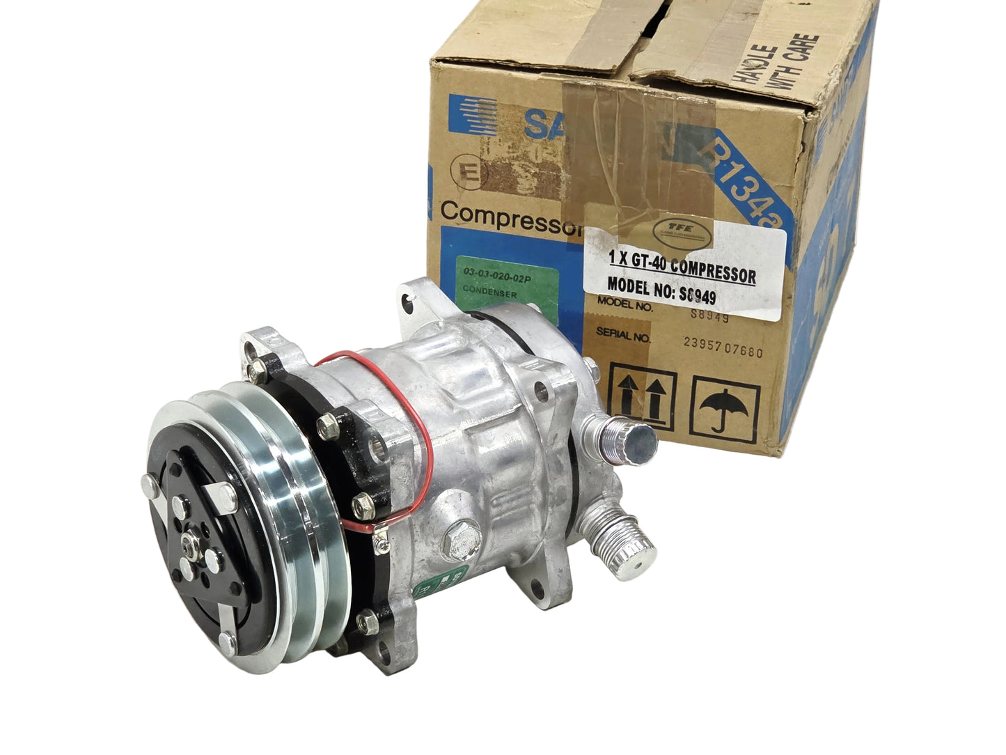 A/C Air Conditioning Compressor R134A Dual V Belt Sanden S8949 SD7H13