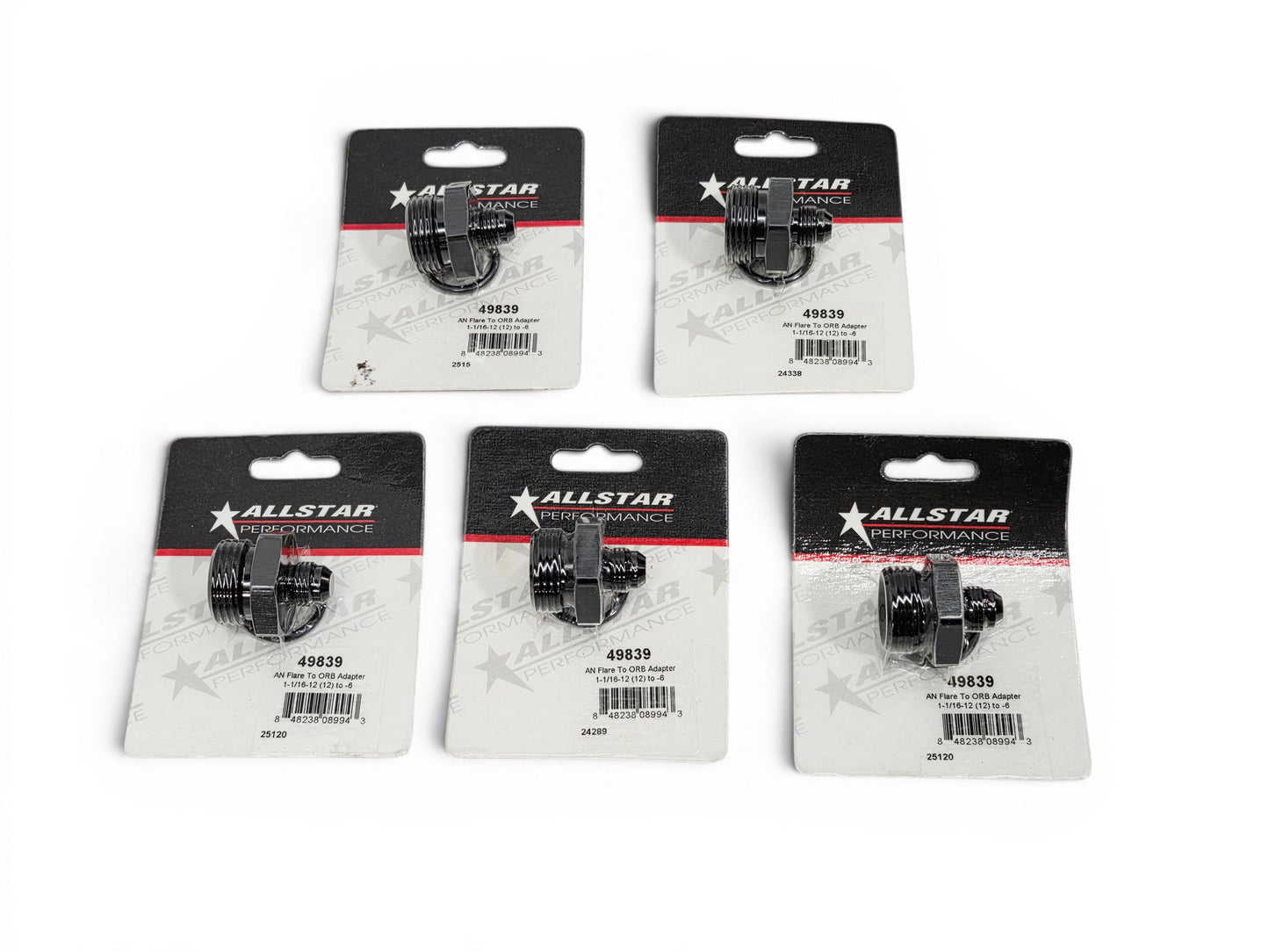 Allstar Performance ALL49839 Fitting Adapter Straight -6AN to -12AN Lot of 5