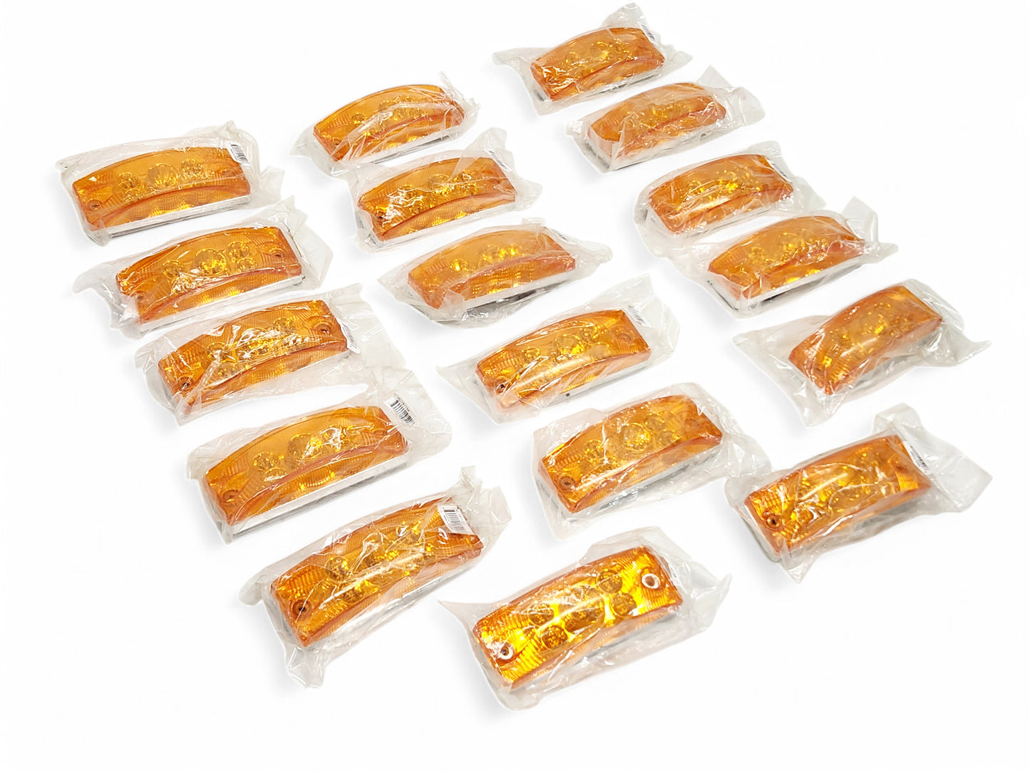 Amber Rectangular Rectangle LED Light 6" Truck Trailer Side Marker - Lot of 17