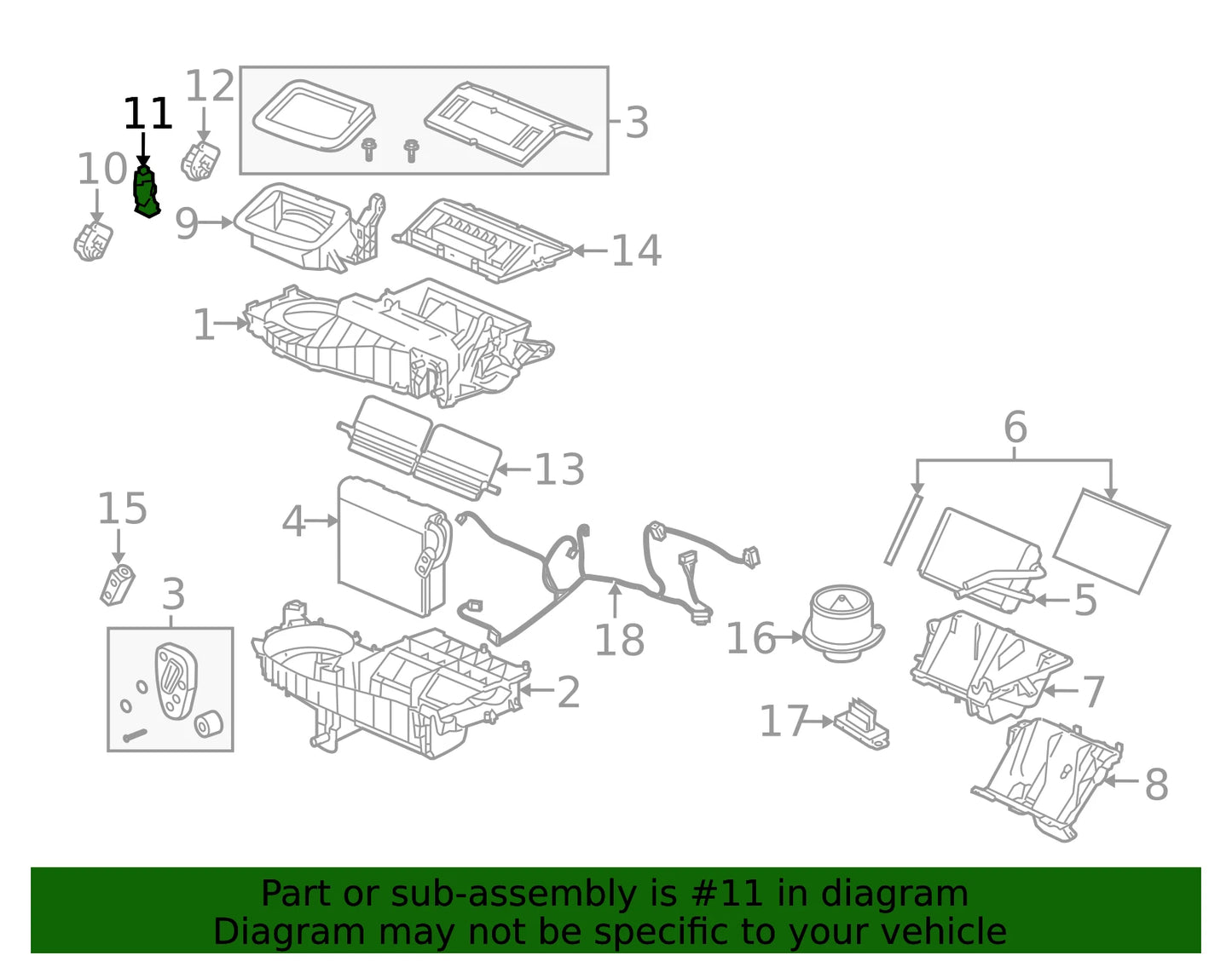 Corvette Impala Heating and Air Conditioning Panel Mode Door Actuator OEM GM