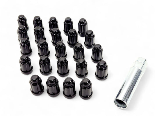Coyote Wheel 64K645BLK 6 Lug Kit 12mmx 1.5 1.38"OAL 6 Spline Tool Qty 24 Black