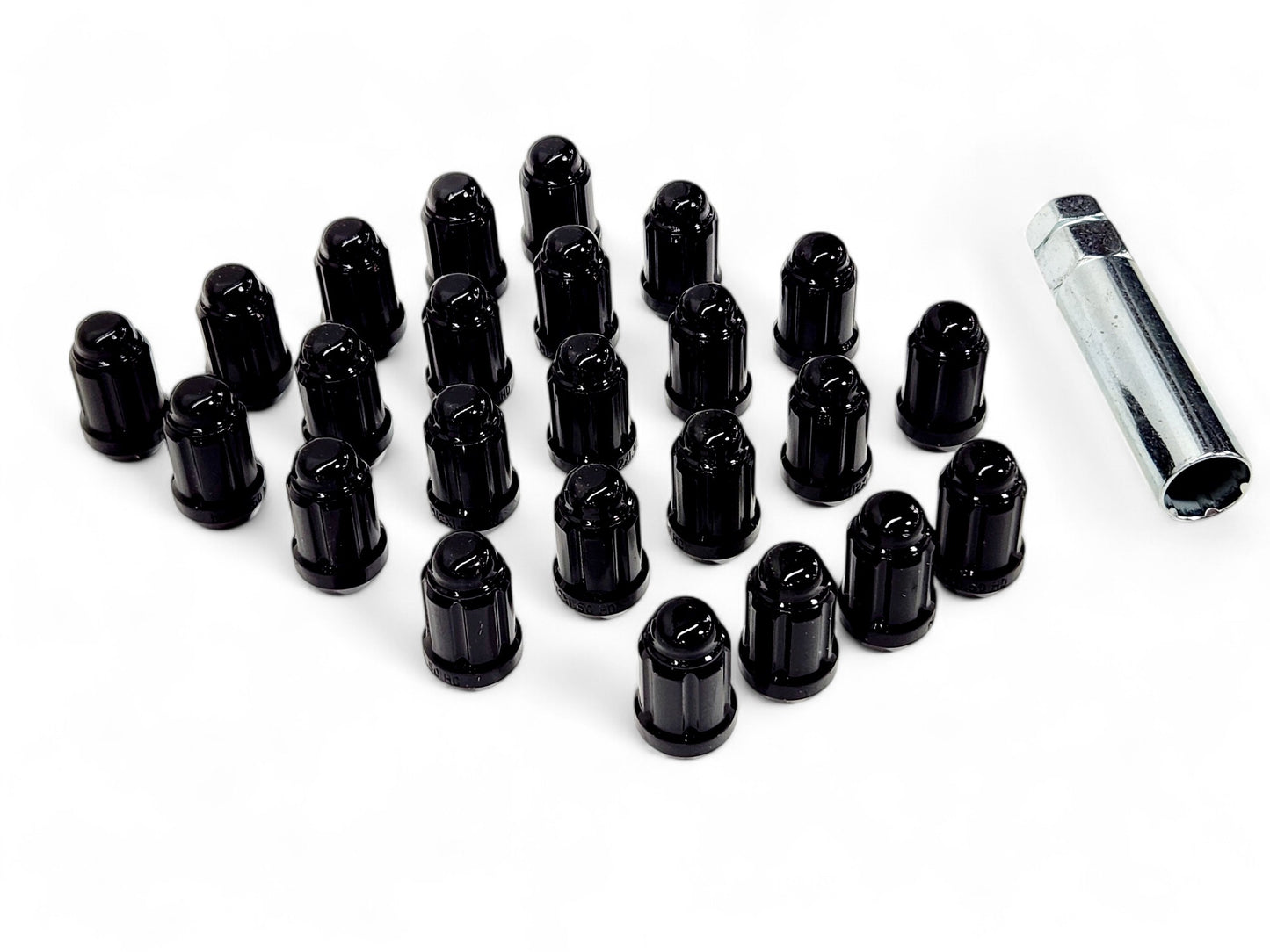 Coyote Wheel 64K645BLK 6 Lug Kit 12mmx 1.5 1.38"OAL 6 Spline Tool Qty 24 Black