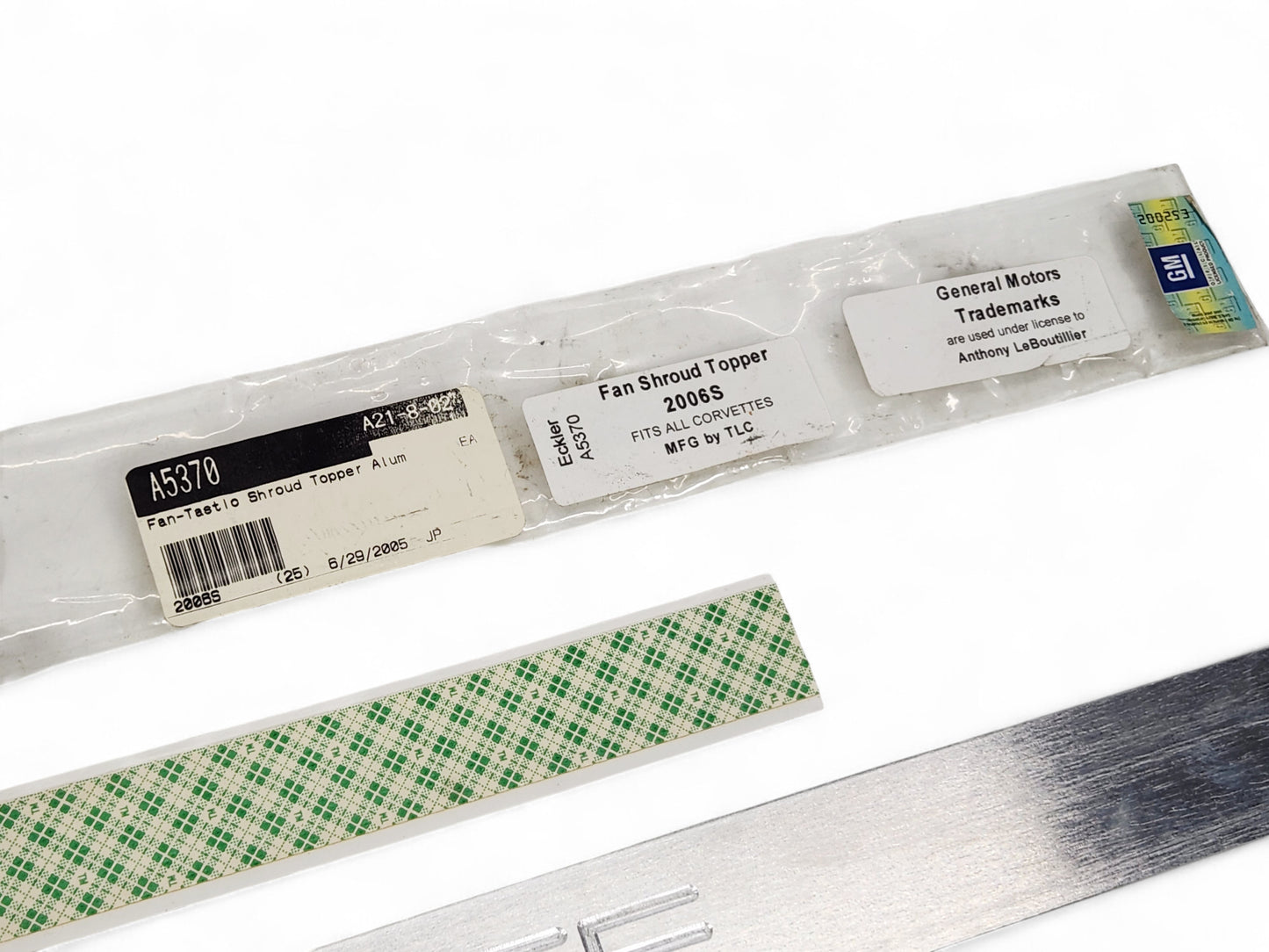 Ecklers Corvette Cooling Fan Shroud Plate Topper Aluminum Finish Engraved A5370