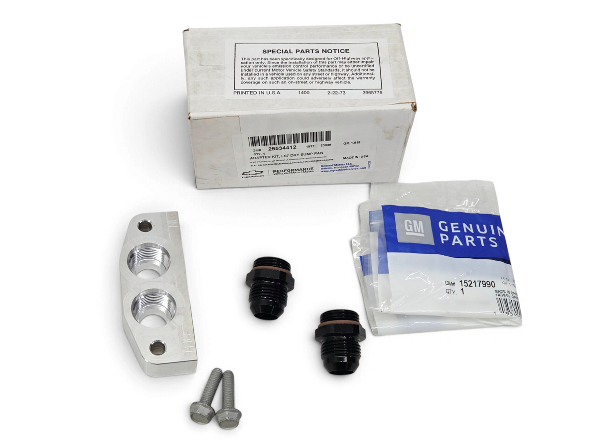 GM Performance LT1 LT4 LS7 LS9 Dry Sump Oil Pan AN Style Adapter Kit OEM GM
