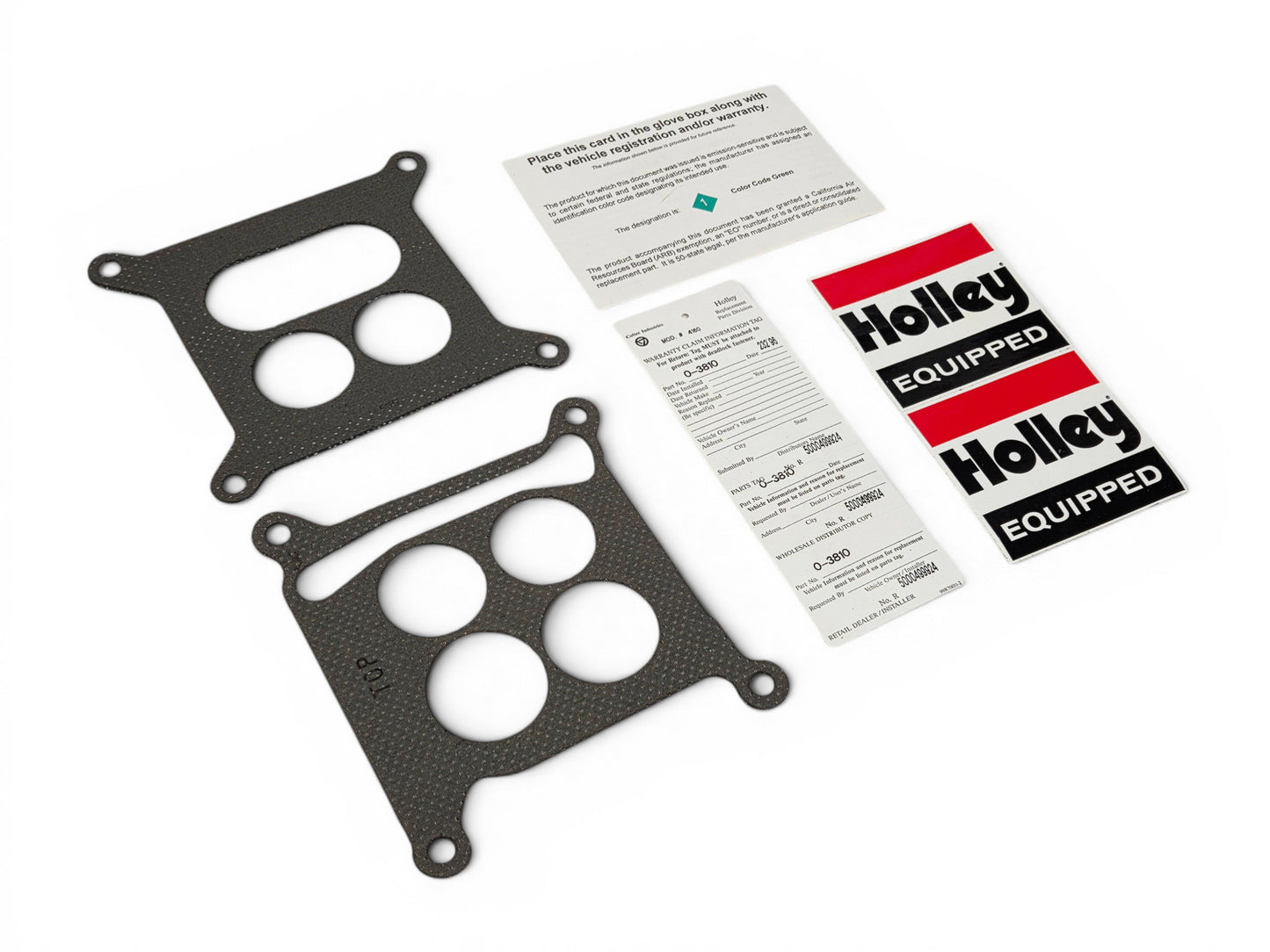 1966-1967 Corvette Holley Base and Flange 4 Barrel Gaskets with Decals Original