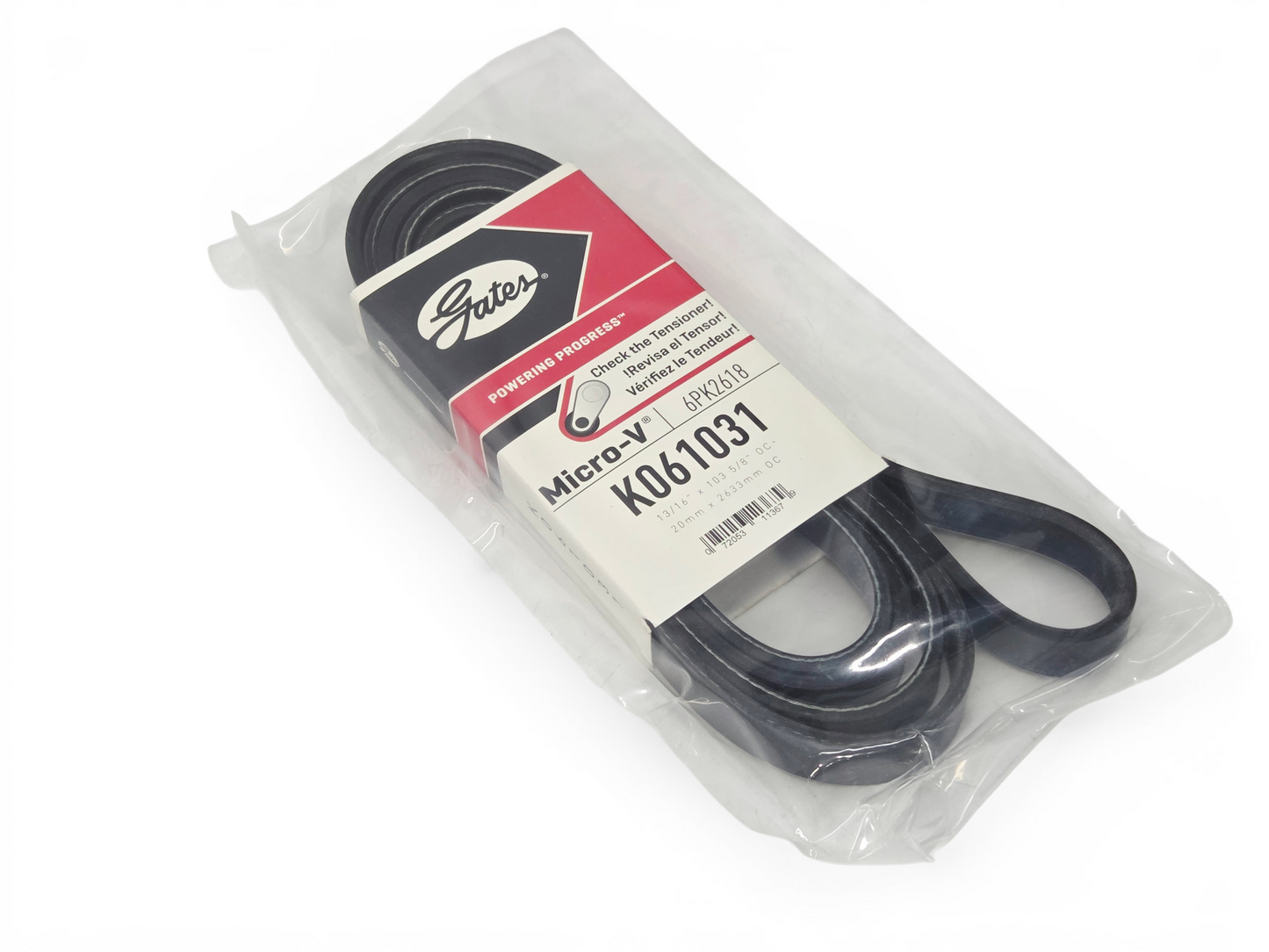 K061031 Gates Serpentine 6 Rib Micro-V Belt 6PK2618 103 11/16"