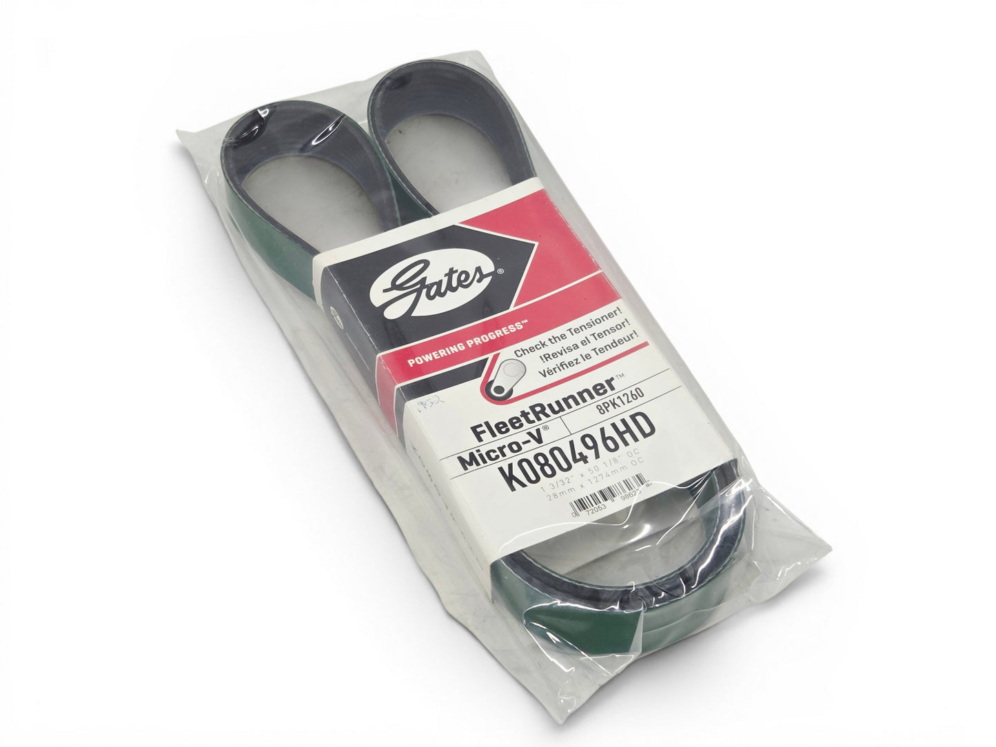K080496HD Gates Serpentine Heavy Duty Micro-V Belt 8PK1260 50 1/16"