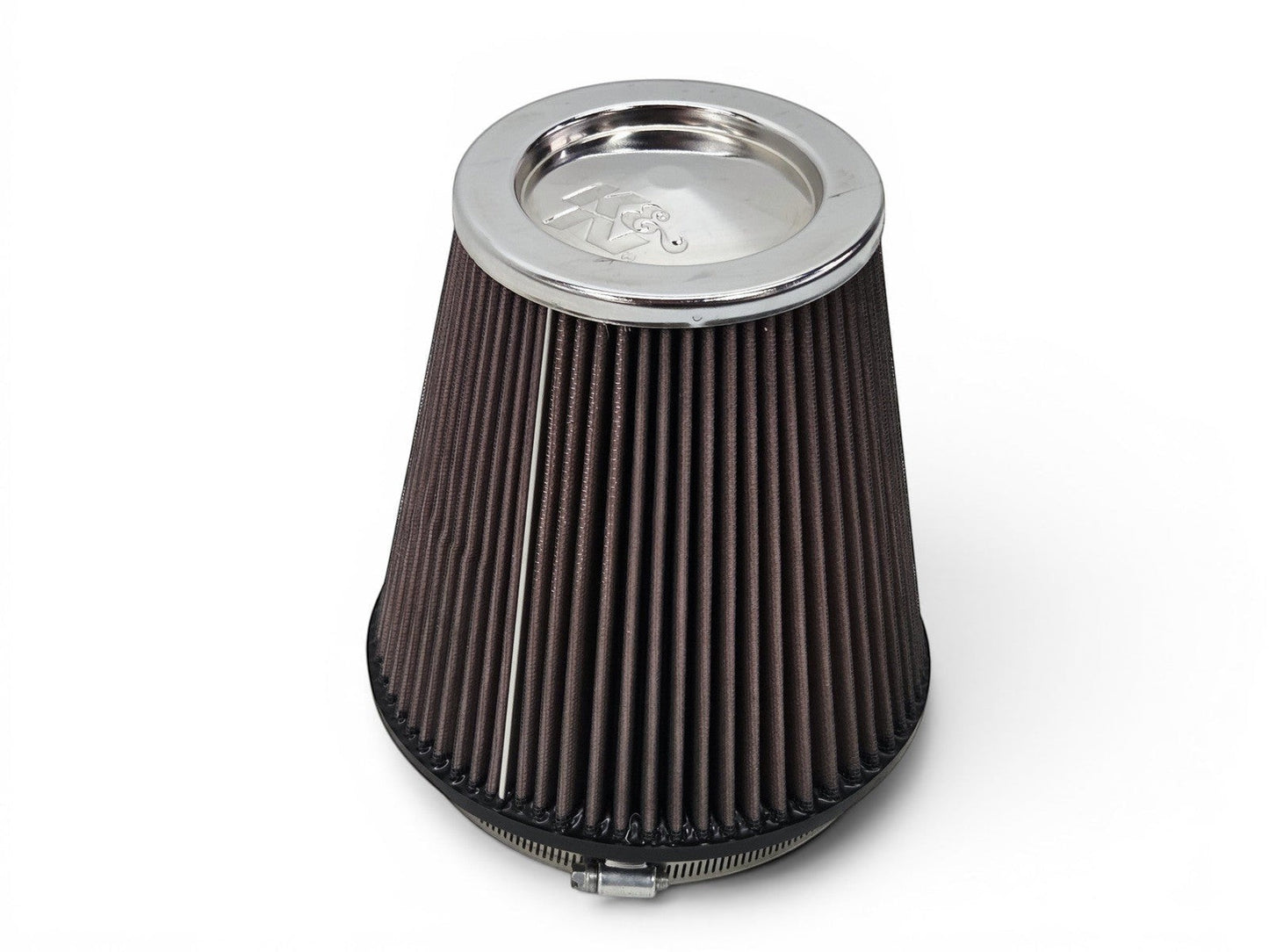 Send it Auto Parts K&N round tapered cotton gauze air filter with 6-inch flange and chrome top