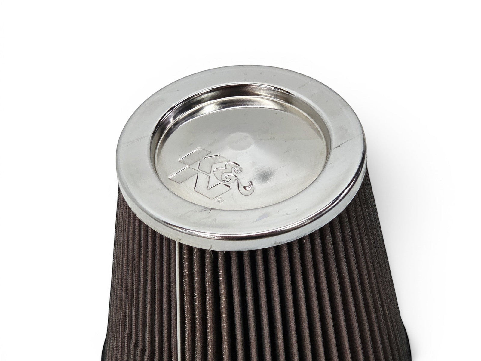 Send it Auto Parts K&N round tapered cotton gauze air filter with chrome top and embossed logo