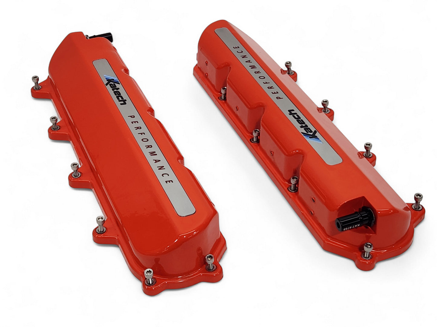 Katech Cast Aluminum Valve Covers Gen V Dry Sump Chevy Orange LT1 LT4 LT5