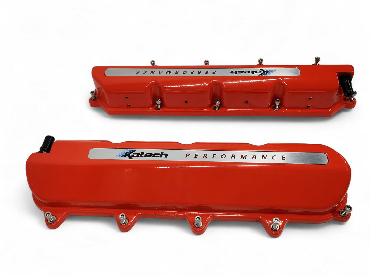 Katech Cast Aluminum Valve Covers Gen V Dry Sump Chevy Orange LT1 LT4 LT5