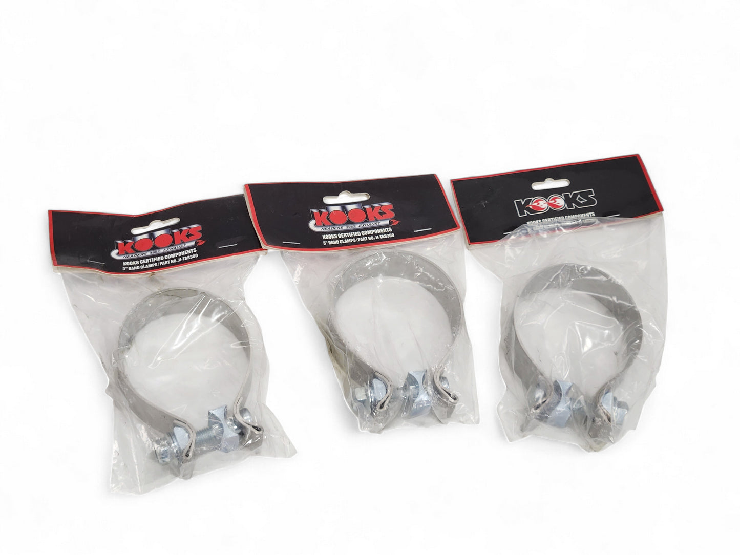 Kooks 3" Stainless Steel Band Clamp for notched Slip Joint Connections - Set of 3