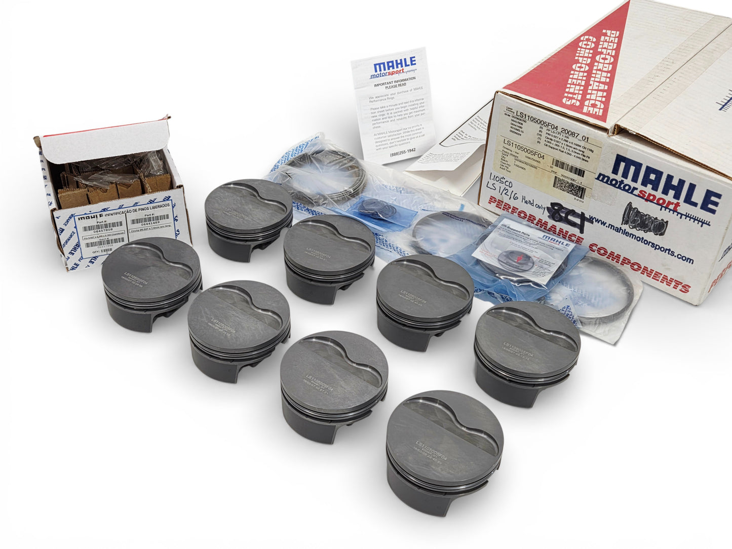 LS1 LS2 LS6 4.005 Bore -4cc Forged Aluminum Coated Piston Set with Rings Pins