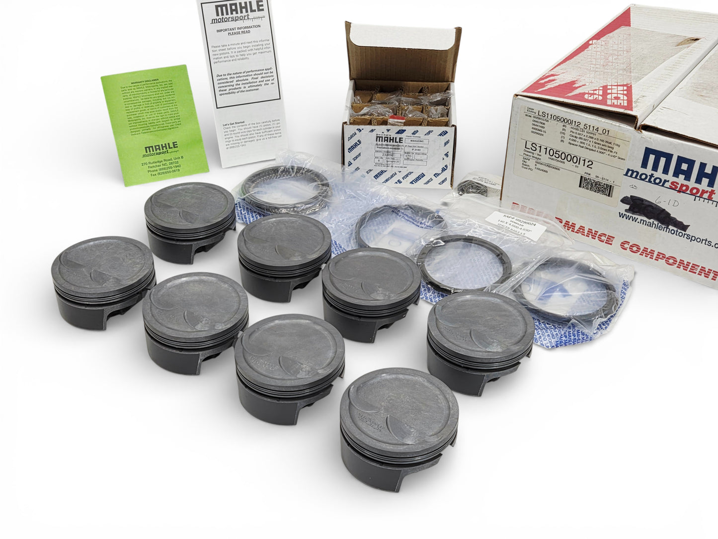 LS1 LS2 LS6 403ci 4.005" -12cc Forged Aluminum Coated Piston Set with Rings Pins