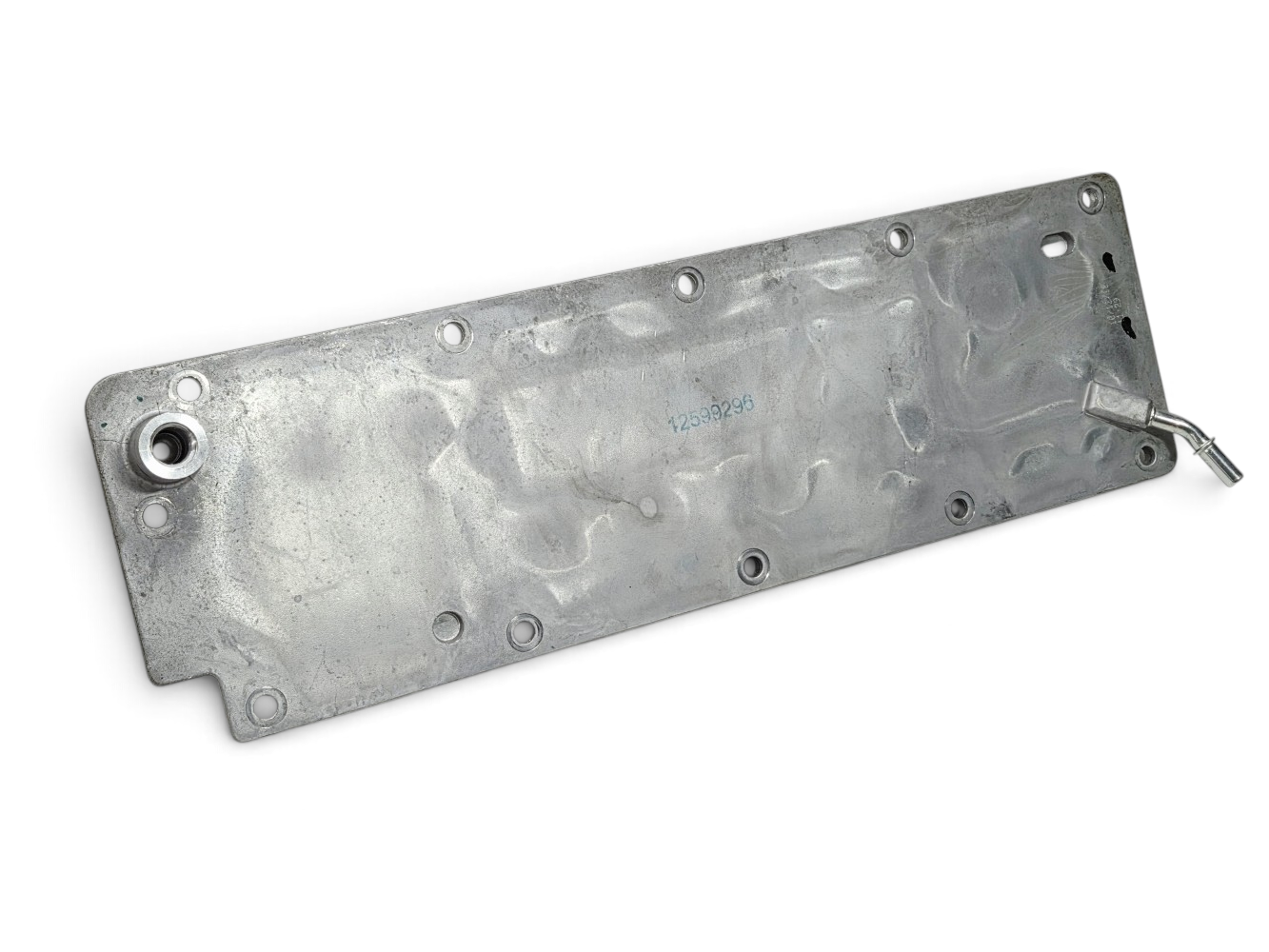 Send it Auto Parts OEM GM LS engine valley cover block off plate with 3/8 inch breather hose fitting