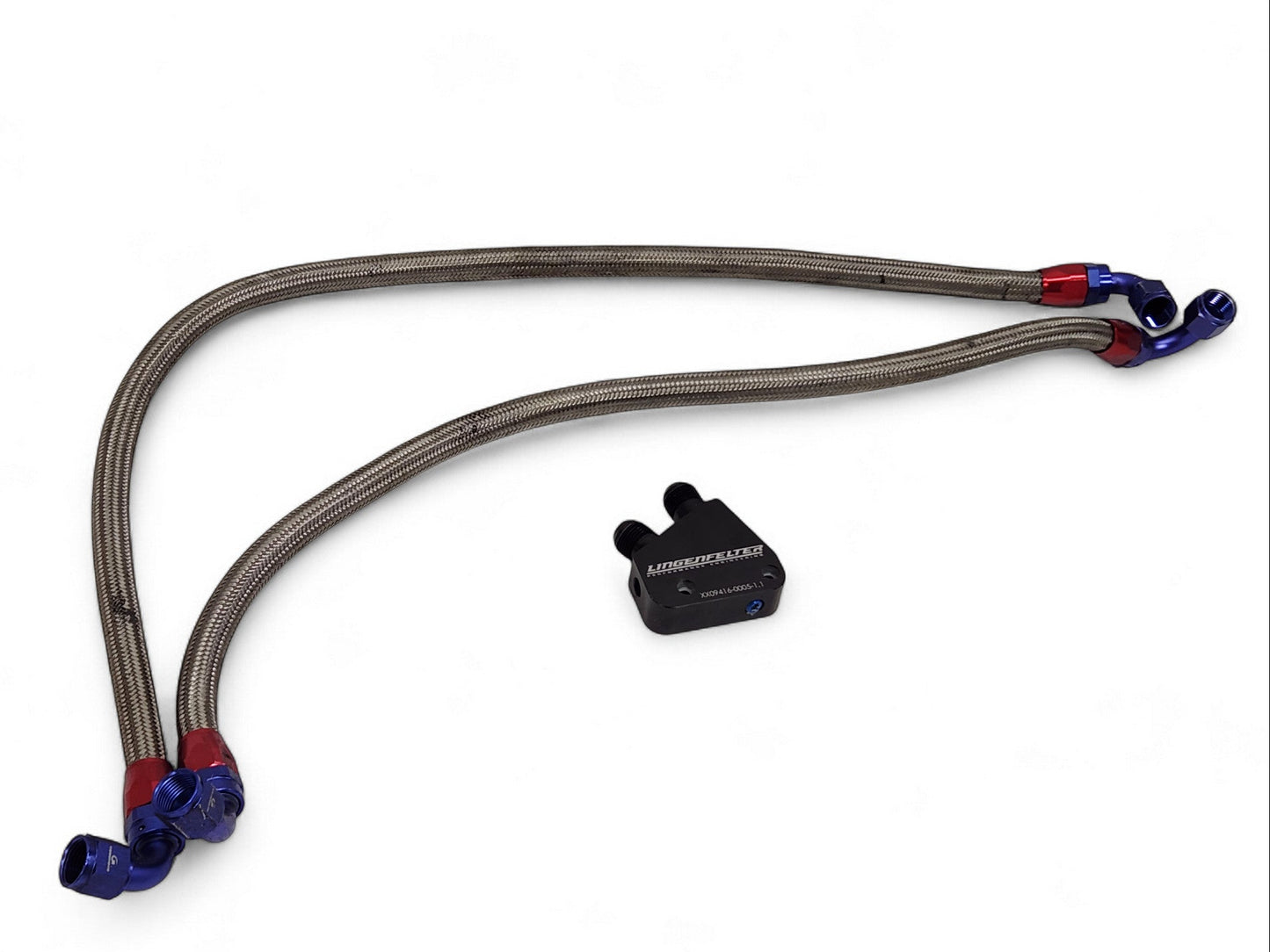 Lingenfelter GM LS Gen III & IV V8 Oil Cooler Adapter Block with lines L300025297