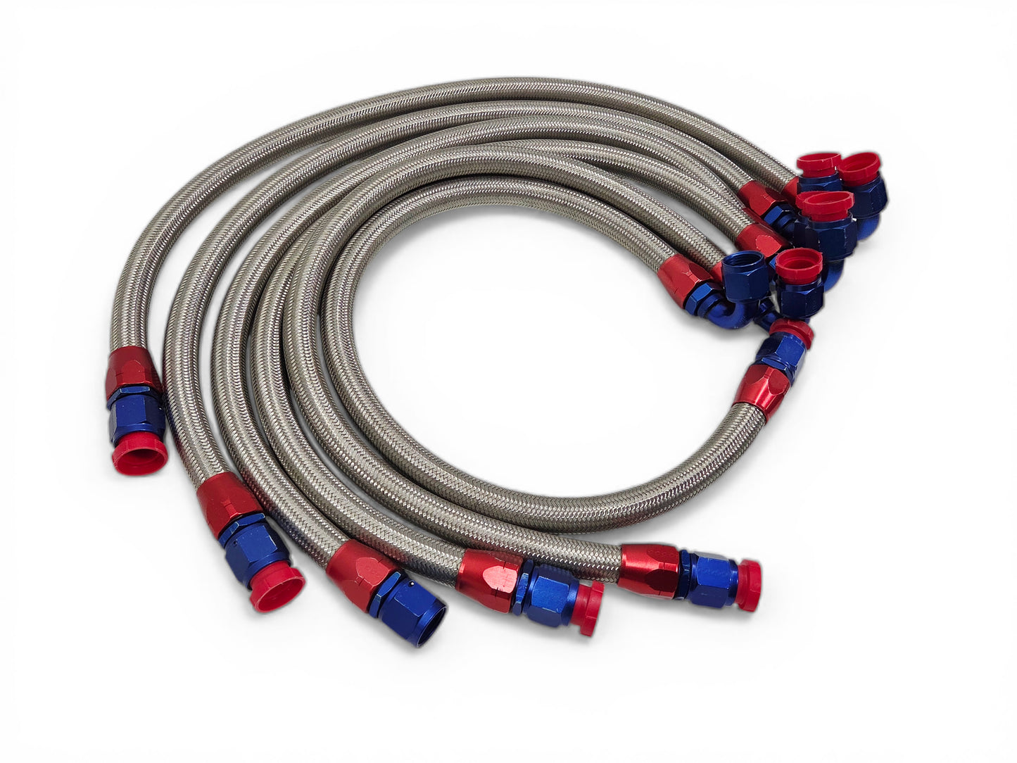 Lot of 5 Goodridge -10 Hoses 120 degree with swivel fittings Braided Line