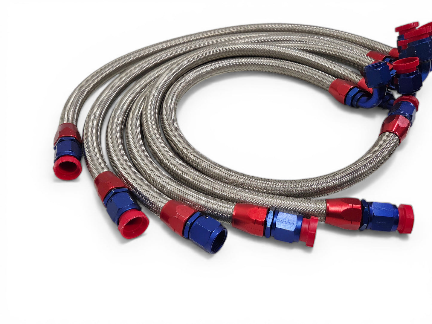 Lot of 5 Goodridge -10 Hoses 120 degree with swivel fittings Braided Line