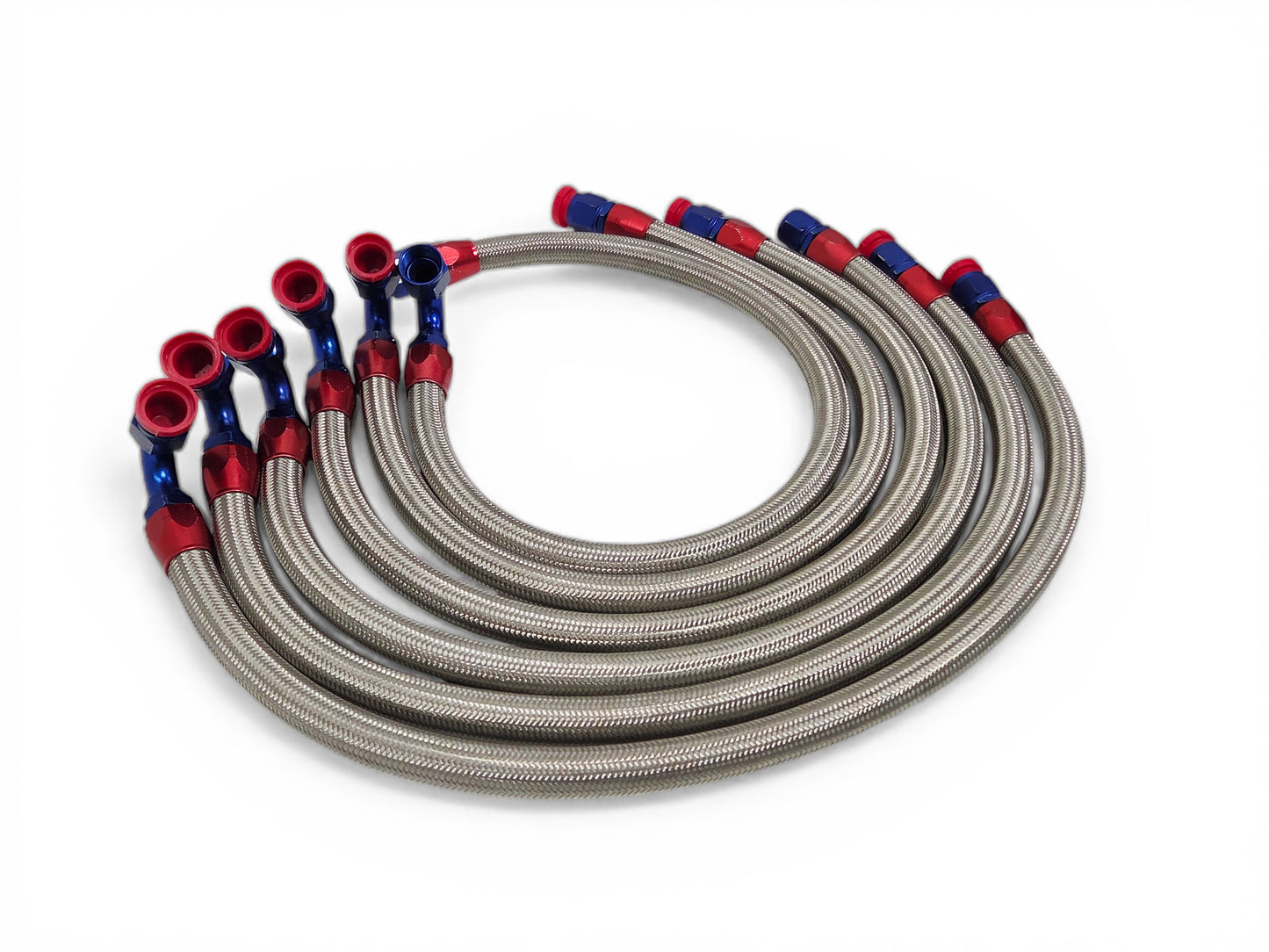 Lot of 5 Goodridge -10 Hoses 120 degree with swivel fittings Braided Line