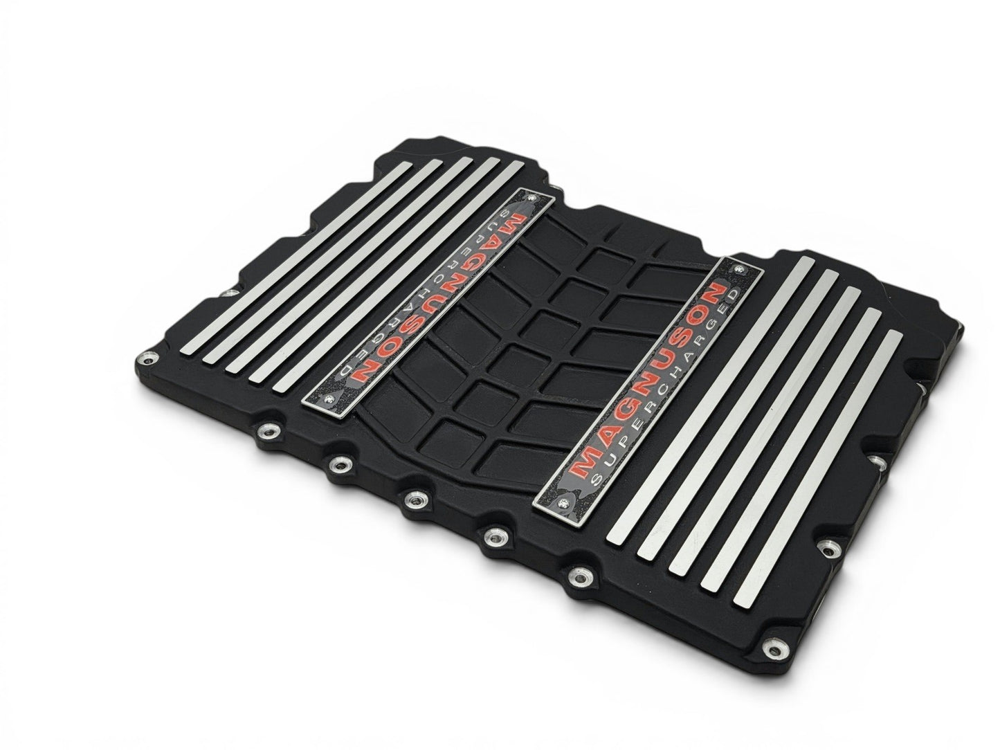 Send it Auto Parts Magnuson LT4 TVS2650R supercharger housing lid in black with silver accents and nameplates.