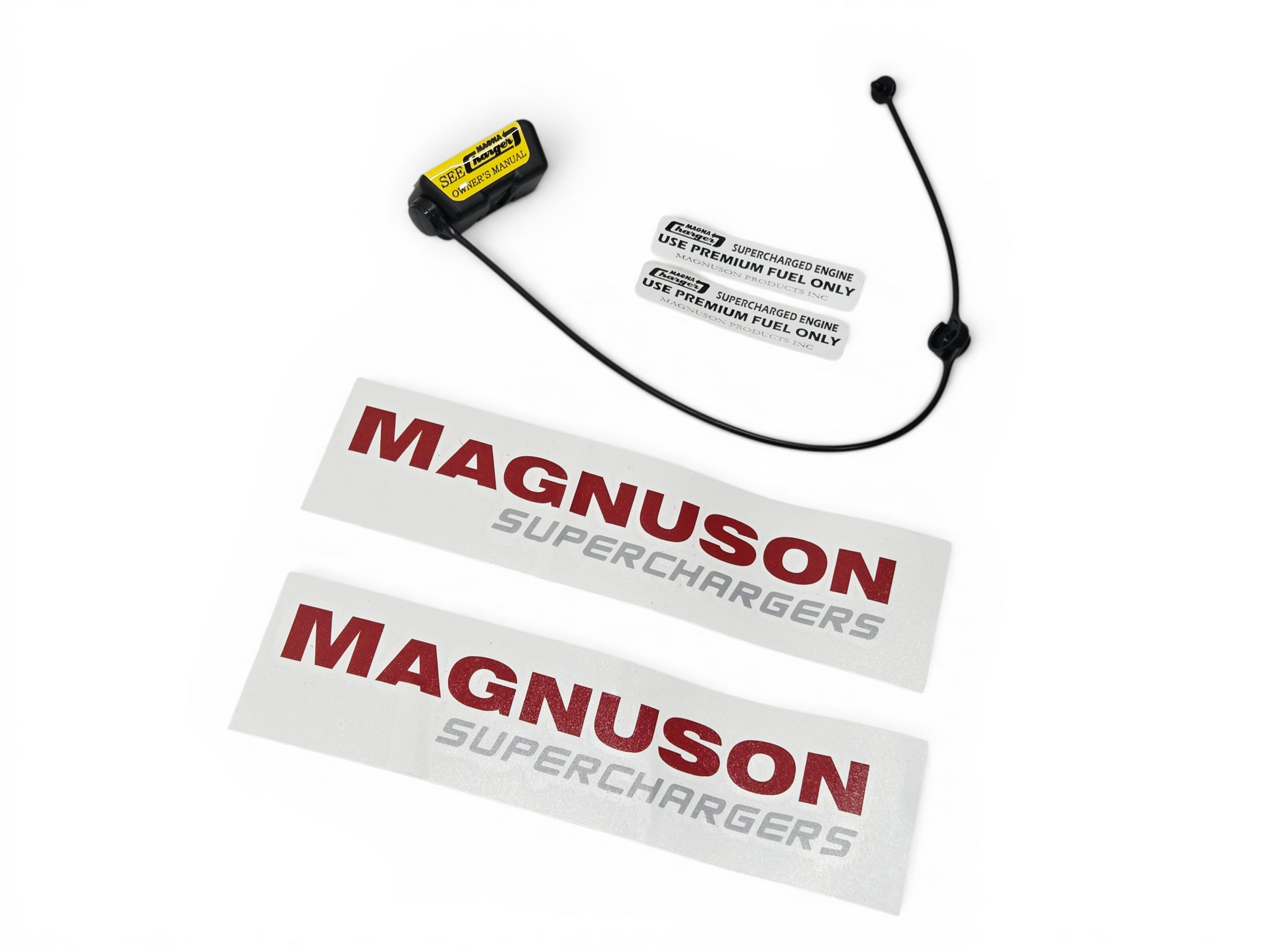 Send it Auto Parts Magnuson supercharger decal kit with premium fuel stickers and OBD port cover
