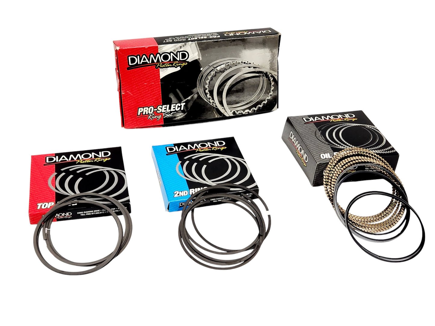 Piston Rings 4.125 Bore .43 top .43 2nd 3.0mm Oil Diamond 09084125 - Set of 8