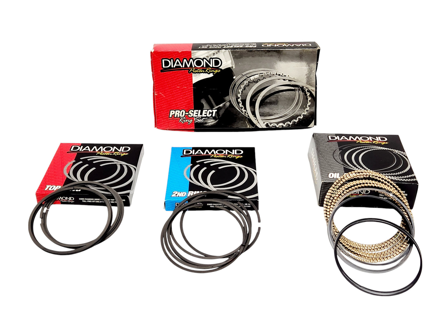 Piston Rings 4.125 Bore .43 top .43 2nd 3.0mm Oil Diamond 09084125 - Set of 8