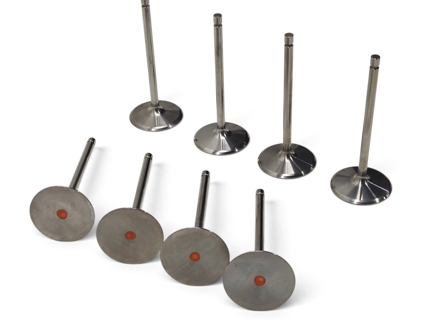 Send it Auto Parts set of 8 OEM GM Gen V LT4 titanium intake valves for Corvette, Camaro, and CTS-V engines.