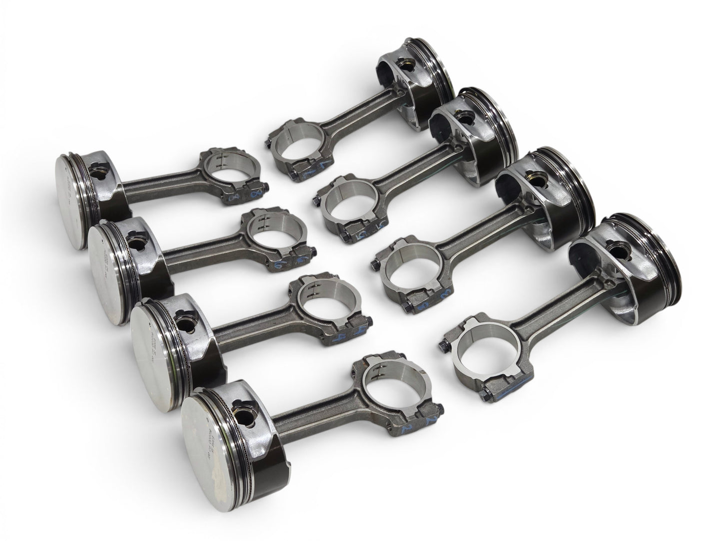 Send it Auto Parts set of 8 OEM GM 6.2L LS3 L92 L99 flat top pistons and connecting rods for Chevy V8 engines