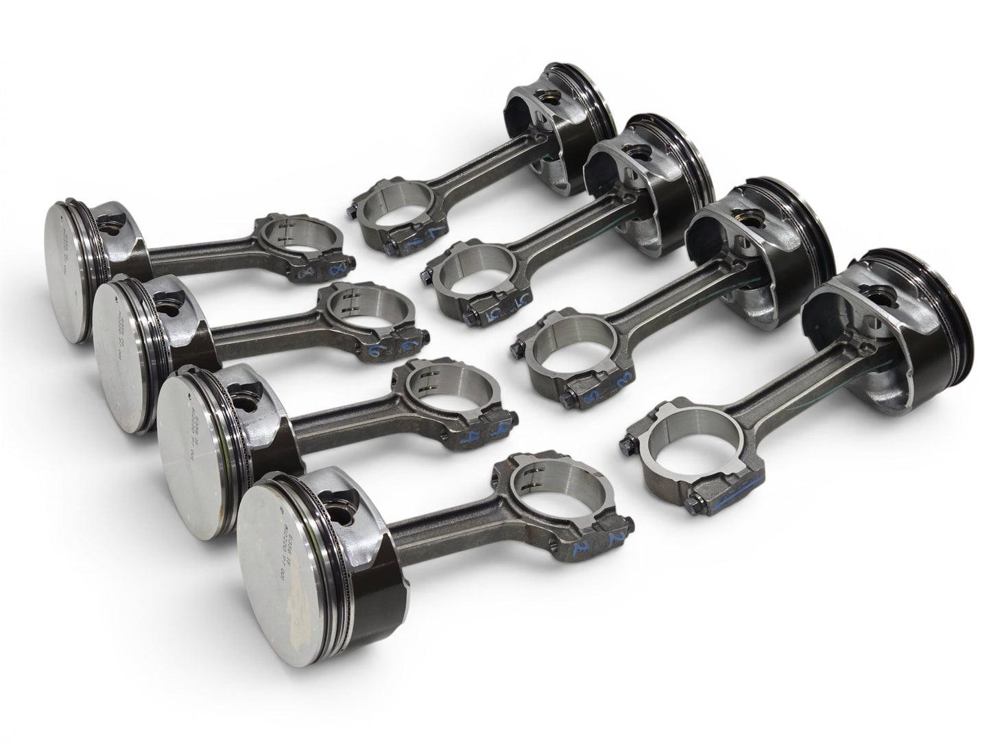 Send it Auto Parts set of 8 OEM GM 6.2L LS3 L92 L99 flat top pistons and connecting rods for V8 engines