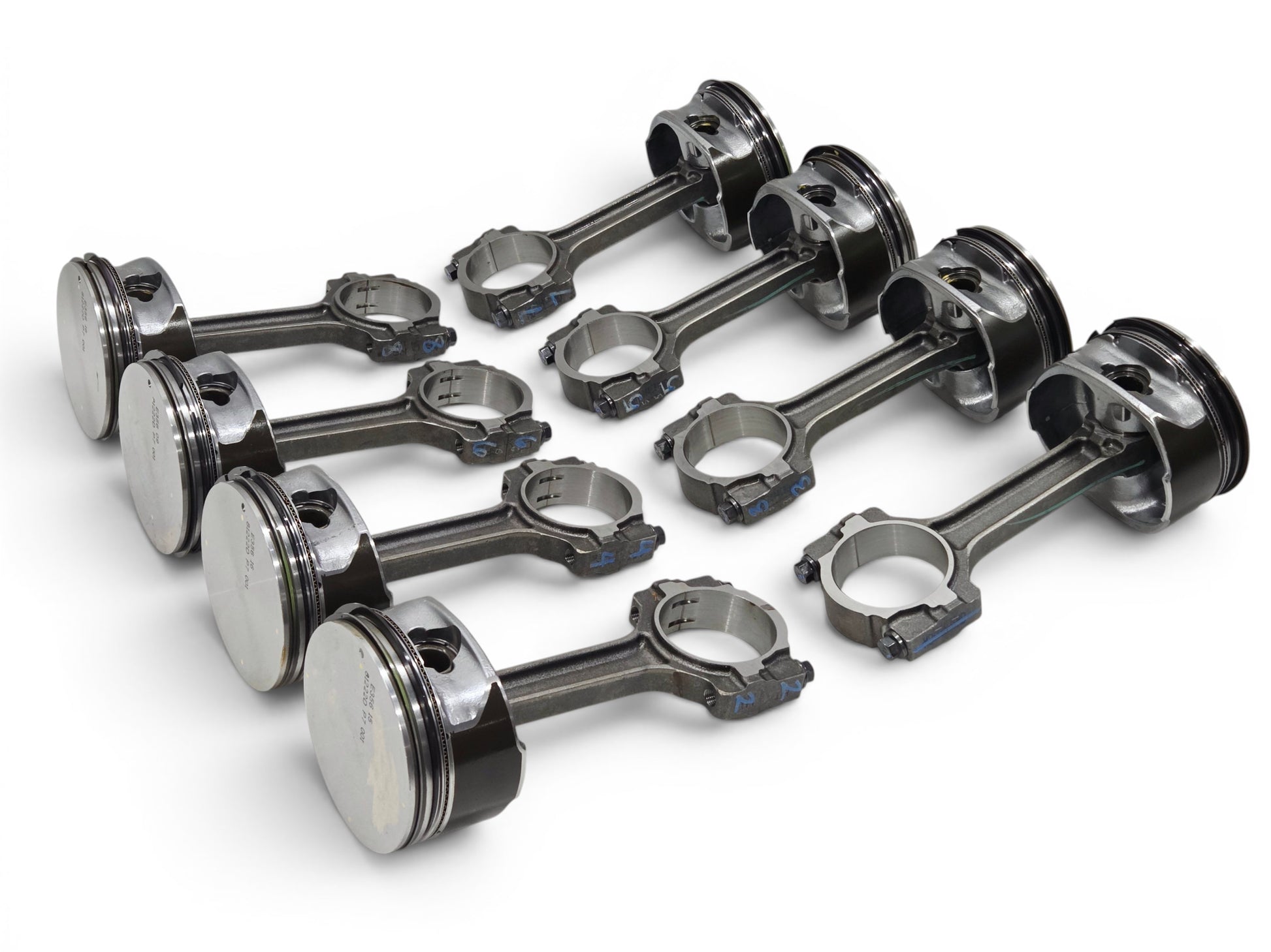 Send it Auto Parts set of 8 OEM GM 6.2L LS3 L92 L99 flat top pistons and connecting rods for V8 engines
