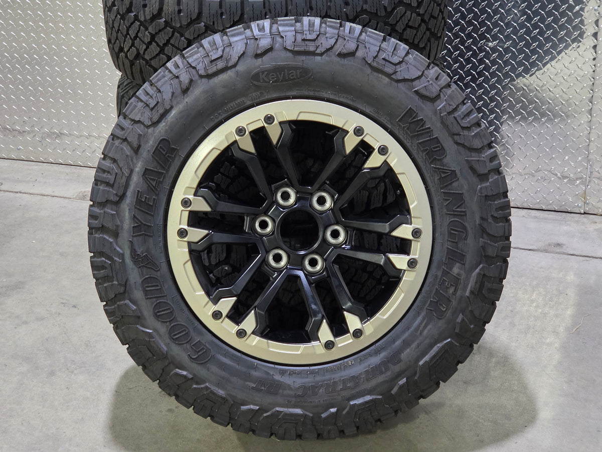 Silverado Sierra 18x8 12 Spoke Wheels GoodYear Wrangler Tires and TPMS