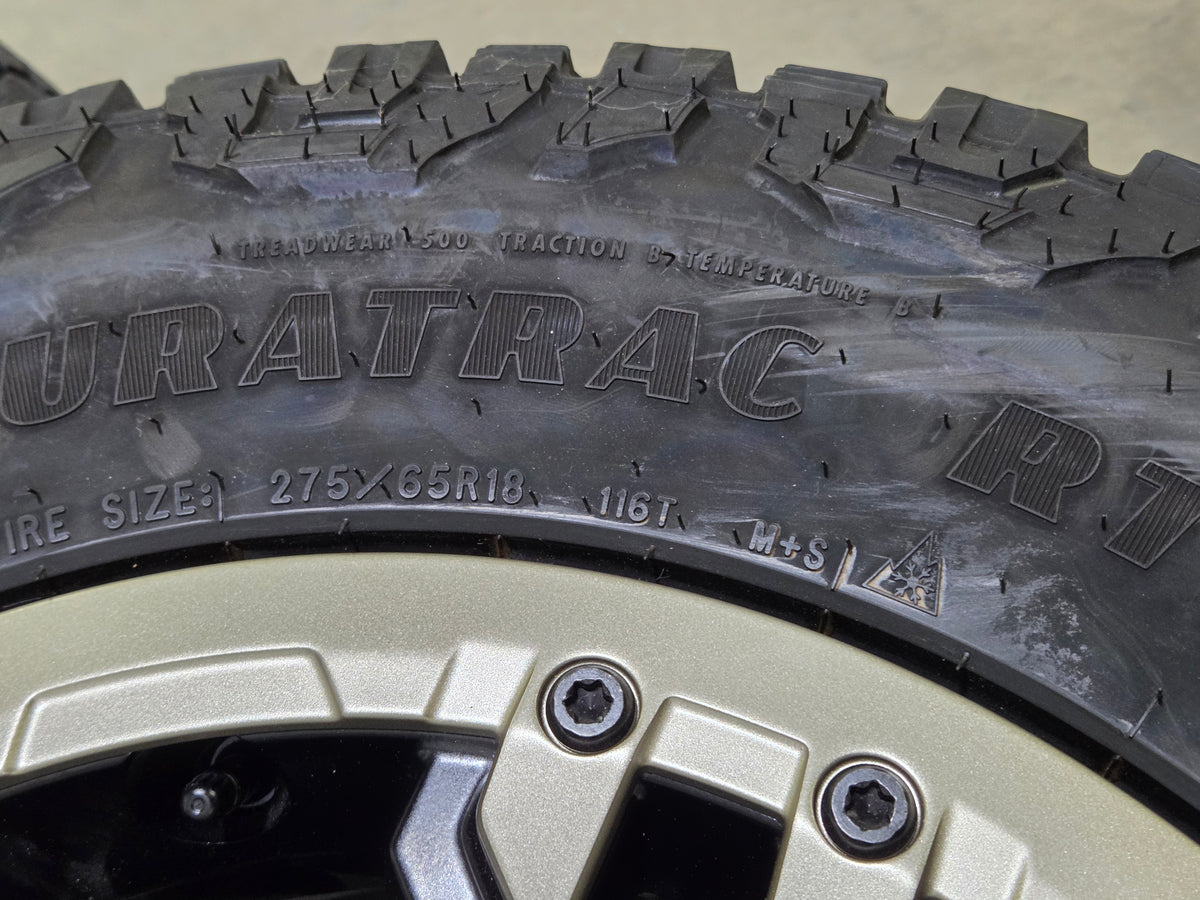 Silverado Sierra 18x8 12 Spoke Wheels GoodYear Wrangler Tires and TPMS