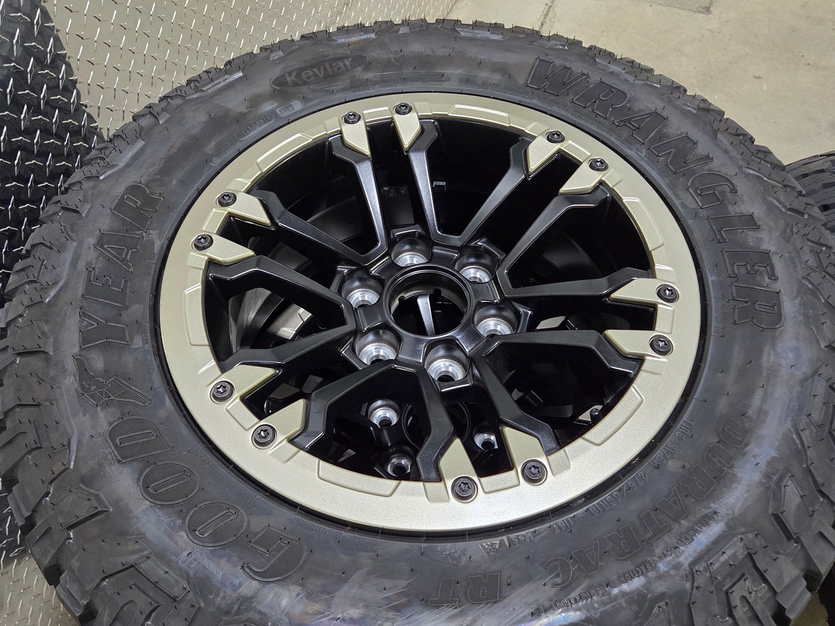 Silverado Sierra 18x8 12 Spoke Wheels GoodYear Wrangler Tires and TPMS