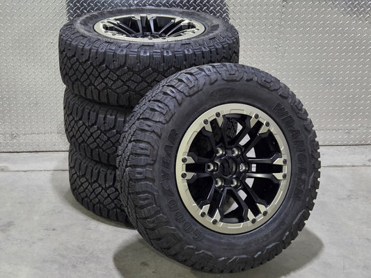 Silverado Sierra 18x8 12 Spoke Wheels GoodYear Wrangler Tires and TPMS