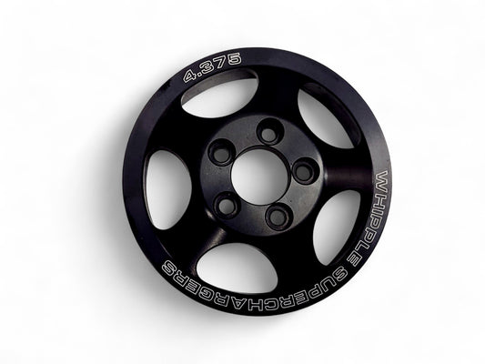 Whipple 6 Rib 4.375 Supercharger Pulley 5 Bolt Snout Black SCP-64375-5