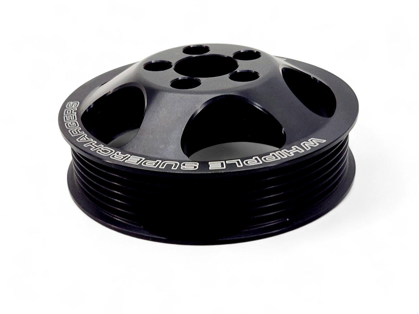 Whipple 6 Rib 4.375 Supercharger Pulley 5 Bolt Snout Black SCP-64375-5