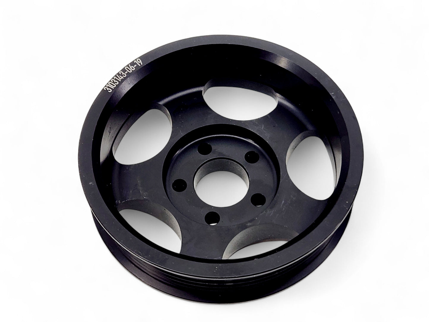 Whipple 6 Rib 4.375 Supercharger Pulley 5 Bolt Snout Black SCP-64375-5
