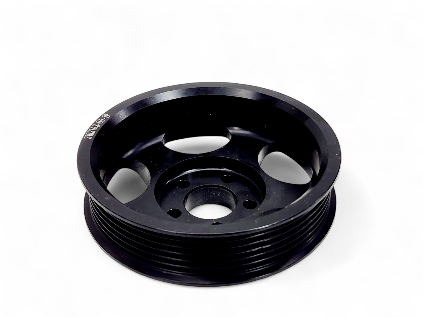 Whipple 6 Rib 4.375 Supercharger Pulley 5 Bolt Snout Black SCP-64375-5