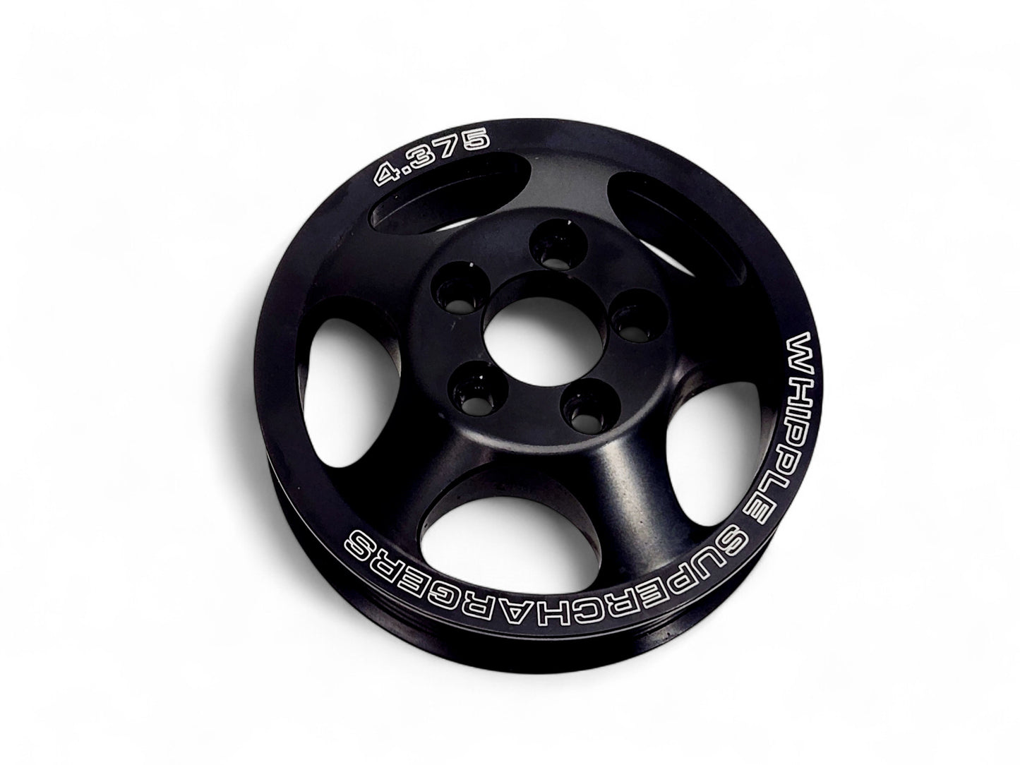 Whipple 6 Rib 4.375 Supercharger Pulley 5 Bolt Snout Black SCP-64375-5