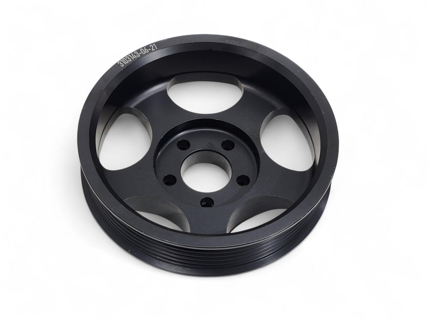 Whipple 6 rib 4.625" 5 Bolt Snout Supercharger Pulley Black SCP-64625-5