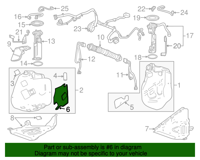 2014-2019 Chevy Corvette C6 Driver Side Fuel Tank Heat Shield OEM GM 22815198